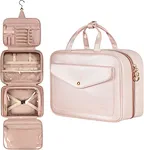 This hanging toiletry bag for women with lots of pockets make items organized and easier to find. Not only as sturdy travel toiletry bag keep large travel essentials like shampoo,shower supplies,conditioner,lotions or full-sized container organized.